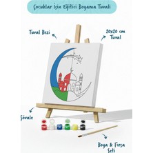 Tabdiko Mavi Hilal Içinde Cami Şövaleli Boya Seti 20X20
