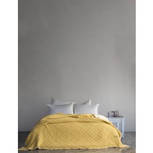 Dantela Cedric Dolgulu Yıkamalı %100 Pamuk Çift Kişilik Yatak Örtüsü & Pike 230x240 Cm Sarı