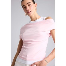 DeFacto %100 Pamuk Slim Fit Çift Katmanlı Ribana Tişört G9546AX26SP