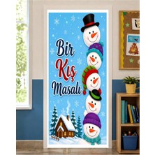 Promisebackdrop2 190X75CM Lastikli Kapı Süsü, Kumaş Kapı Giydirme, Bir Kış Masalı, Sınıf Kapısı, Okul Etkinlik Kapı Süsü