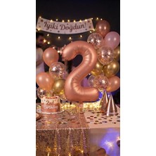 Çavuş E-Ticaret 2 Rakam Folyo Balon Çikolata Karamel Folyo Balon 34 Inç 76-82 cm 2 Yaş Doğum Günü Folyo Balonu