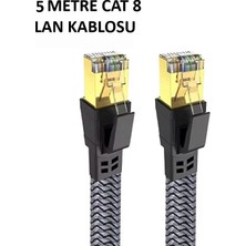 Mbb E-Ticaret Cat 8 Lan Kablosu –ethernet Kablosu Örgü Kaplama, Yüksek Hızlı  (5 Metre)