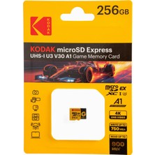 Kodak 256GB Uhs-I U3/V30/A1 Express Micro Sd Oyun Kartı Sd7.1 (900MB/S-750MB/S)