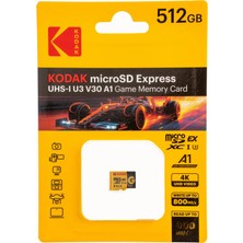Kodak 512GB Uhs-I U3/V30/A1 Express Micro Sd Oyun Kartı Sd7.1 (900MB/S-800MB/S)