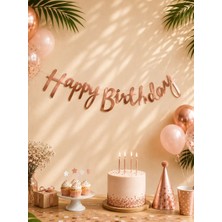 Happy Birthday Kaligrafi Banner Rose