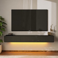 İnarch Dizayn Inarch Dizayn Alba LED Işıklı Duvara Monte Tv Sehpası - 3 Kapaklı Tasarım