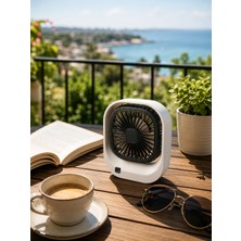 Renklime Şarjlı Masaüstü Fan 3 Kademeli Güçlü Hava Akışı - Lisinya