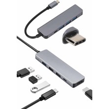 Renklime Çevirici Dönüştürücü Adaptör Macbook 3 In 1 Type-C To Hdmı USB 3.0 - Lisinya