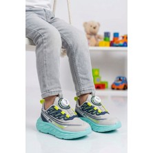 Marco Kids Gri Lacivert (Dar Kalıp) Erkek Çocuk Spor Ayakkabı