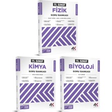 4K Yayınları 4K 2026 11. Sınıf Fizik + Kimya + Biyoloji Soru Bankası Seti 3 Kitap