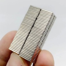 Renklime 100 Adet 15X10X1.5 mm Köşeli Neodyum Mıknatıs N35 Magnet Dayanıklı Nikel Kaplama ( Lisinya )