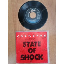 Plakperest Mıchael Jackson & Mıck Jagger / Jacksons  - State Of Shock -1984 Hollanda Basım 45 Lik Plak