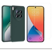 Tekno Grup Tecno Camon 40 Premier 5g Kılıf Içi Kadife Yumuşak Lansman Kılıf-Koyu Yeşil + Nano Esnek Ekran Koruyucu