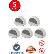 Empressco Yarım Ay Kendinden Yapışkanlı Beyaz Plastik Kapı Stoperi / Durdurucu / Tutucu Tamponu 5 Adet