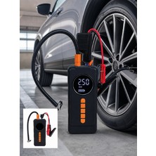 Renklime 10000MAH Şarjlı Araç Kompresörü Akü Takviye Cihazı Powerbank Özellikli Dijital Lastik Şişirme Pompası - Lisinya