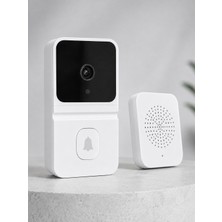 Renklime Beyaz Wi-Fi Akıllı Görüntülü Kapı Zili Hd Kamera, Gece Görüşü ve Telefon Bildirimli Kablosuz Kapı Zili - Lisinya