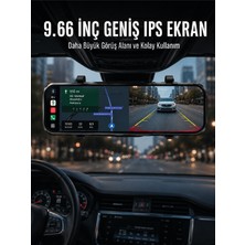 Renklime Araç Içi Ayna Carplay Dokunmatik Multimedya ve Kamera Kayıt Ekranı - Lisinya