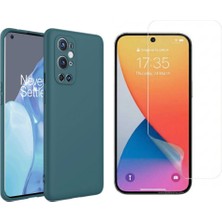 Tekno Grup One Plus 9 Pro Kılıf Içi Kadife Yumuşak Lansman Kılıf-Koyu Yeşil + Nano Esnek Ekran Koruyucu