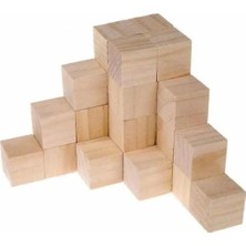 Empressco Ahşap Eğitici Küp Bloklar 2X2X2CM 100 Adet Doğal Kayın Küp 2 cm