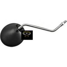 Moto Ulusoy Sol Ayna Siyah Yuvarlak 10MM Düz Diş