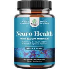 Natures Craft Neuro Health With Bacopa Monnieri 90 Capsules - Brain Supplement For Memory And Focus Support - Vitamins For Clarity & Mental Support