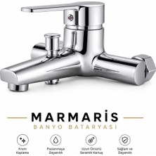 Fedam Marmaris Banyo Bataryası Krom Duş Bataryası Tek Kumandalı Banyo Musluğu Banyo Armatürü Seramik Kartuşlu