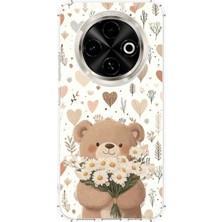 TechTree Tecno Spark 30C Uyumlu Romantik Sevimli Ayıcık Baskılı Silikon Kılıf