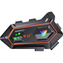 Mbb E-Ticaret Y20 2x 1000M Telsiz Mesafeli 2 Kişi Bağlantılı Bluetooth Kask Kulaklık Fenerli Intercom