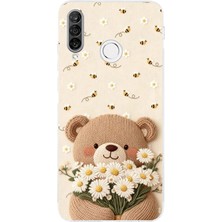 TechTree Huawei P30 Lite Uyumlu Arı ve Papatya Sevimli Ayıcık Baskılı Silikon Kılıf