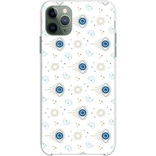 TechTree iPhone 11 Pro Max Uyumlu Nazar Boncuğu Güneş ve Hilal Baskılı Silikon Kılıf