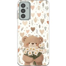 TechTree Samsung Galaxy M13-M23 Uyumlu Romantik Sevimli Ayıcık Baskılı Silikon Kılıf