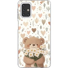 TechTree Samsung Galaxy M31S Uyumlu Romantik Sevimli Ayıcık Baskılı Silikon Kılıf