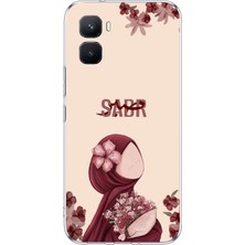 TechTree Infinix Gt 50 Pro Uyumlu Bordür Çiçekli Sabır Yazılı Baskılı Silikon Kılıf