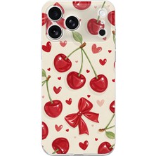 TechTree Iphone 17 Pro Uyumlu Iraz, Kırmızı Kurdele ve Kalp Baskılı Silikon Kılıf
