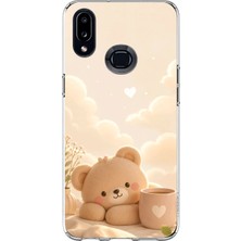 TechTree Samsung Galaxy A10S Uyumlu Sevimli Tatlı Ayı Baskılı Silikon Kılıf
