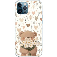 TechTree iPhone 12 Pro Max Uyumlu Romantik Sevimli Ayıcık Baskılı Silikon Kılıf