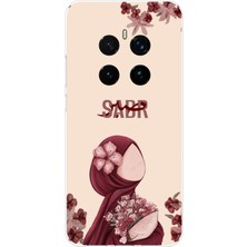 TechTree Honor Magic 7 Pro Uyumlu Bordür Çiçekli Sabır Yazılı Baskılı Silikon Kılıf