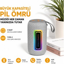 Heavy Bass Bluetooth Hoparlör Rgb Ledli 4800MAH Subwoofer Ses Outdoor Speaker Su Geçirmez Dayanıklı Gövde