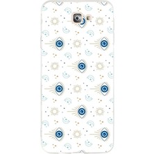 TechTree Samsung Galaxy J7 Prime Uyumlu Nazar Boncuğu Güneş ve Hilal Baskılı Silikon Kılıf