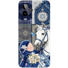 TechTree General Mobile Gm 24 Pro Uyumlu Geleneksel Motifli Beyaz At Baskılı Silikon Kılıf