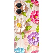 TechTree Tecno Spark Go 3 Uyumlu Renkli Çiçek Bahçesi Baskılı Silikon Kılıf