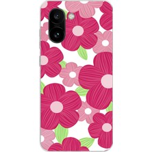 TechTree Oneplus 15R Uyumlu Pembe Çiçek Desenli Baskılı Silikon Kılıf