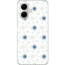TechTree Tecno Spark Go 2 Uyumlu Nazar Boncuğu Güneş ve Hilal Baskılı Silikon Kılıf