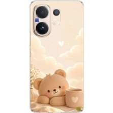 TechTree Vivo V60 Uyumlu Sevimli Tatlı Ayı Baskılı Silikon Kılıf