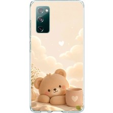 TechTree Samsung Galaxy S20 Fe Uyumlu Sevimli Tatlı Ayı Baskılı Silikon Kılıf