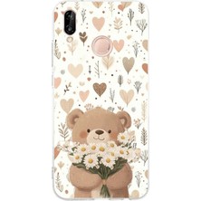 TechTree Huawei P20 Lite Uyumlu Romantik Sevimli Ayıcık Baskılı Silikon Kılıf