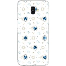 TechTree Samsung Galaxy J6 Plus Uyumlu Nazar Boncuğu Güneş ve Hilal Baskılı Silikon Kılıf
