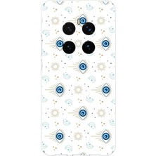 TechTree Honor Magic 7 Pro Uyumlu Nazar Boncuğu Güneş ve Hilal Baskılı Silikon Kılıf