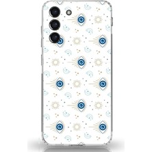 TechTree Samsung Galaxy S21 Fe Uyumlu Nazar Boncuğu Güneş ve Hilal Baskılı Silikon Kılıf
