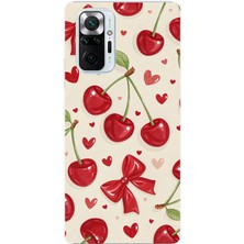 TechTree Redmi Note 10 Pro Uyumlu Iraz, Kırmızı Kurdele ve Kalp Baskılı Silikon Kılıf